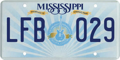 MS license plate LFB029