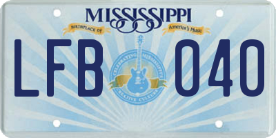 MS license plate LFB040