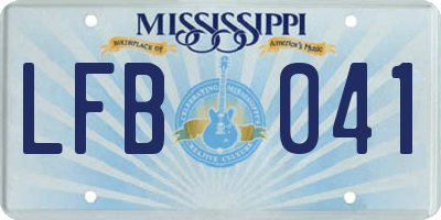 MS license plate LFB041
