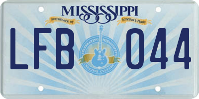 MS license plate LFB044