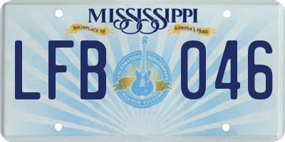 MS license plate LFB046