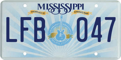 MS license plate LFB047