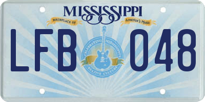 MS license plate LFB048