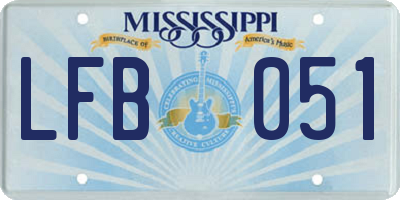 MS license plate LFB051