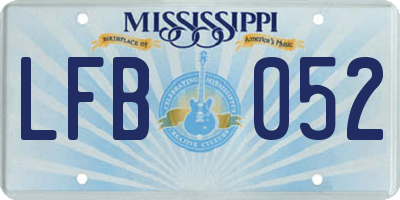 MS license plate LFB052