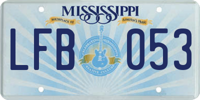 MS license plate LFB053