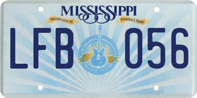 MS license plate LFB056