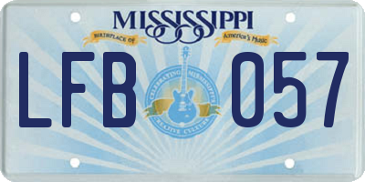 MS license plate LFB057