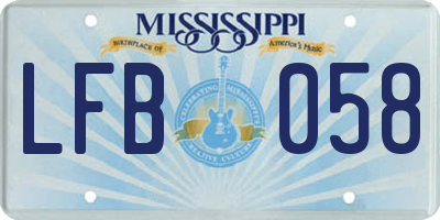 MS license plate LFB058
