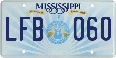 MS license plate LFB060
