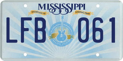 MS license plate LFB061