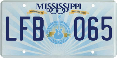 MS license plate LFB065