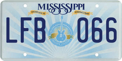 MS license plate LFB066
