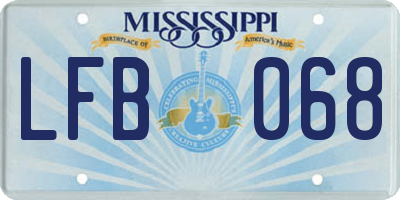 MS license plate LFB068