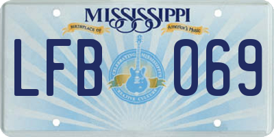 MS license plate LFB069