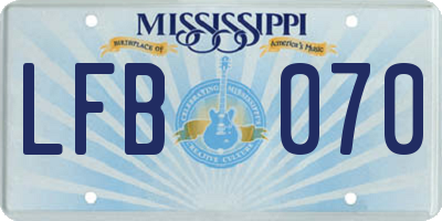 MS license plate LFB070