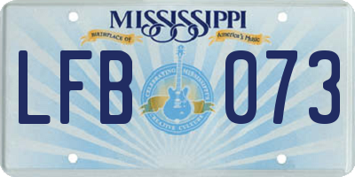 MS license plate LFB073