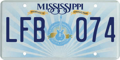 MS license plate LFB074