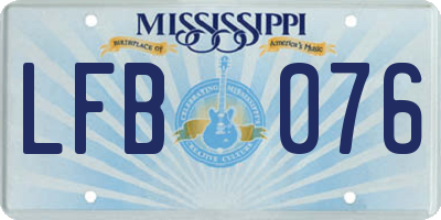 MS license plate LFB076