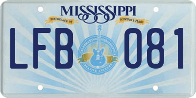 MS license plate LFB081