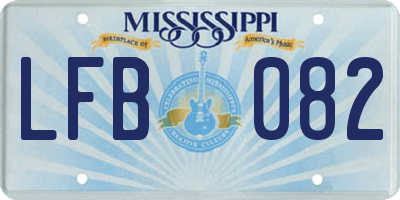 MS license plate LFB082