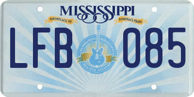 MS license plate LFB085