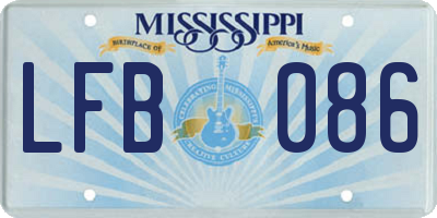 MS license plate LFB086