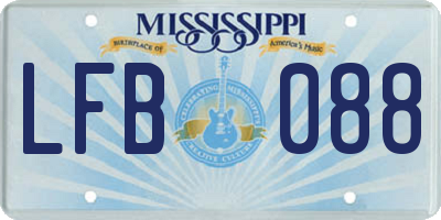 MS license plate LFB088