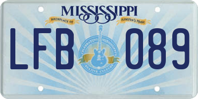 MS license plate LFB089