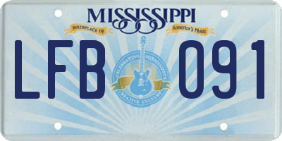 MS license plate LFB091