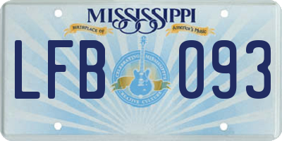 MS license plate LFB093