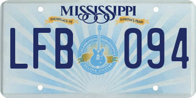 MS license plate LFB094