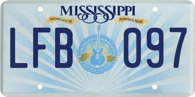 MS license plate LFB097