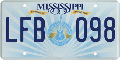 MS license plate LFB098