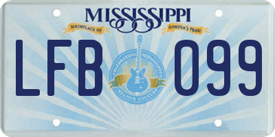 MS license plate LFB099
