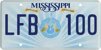MS license plate LFB100