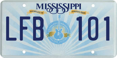 MS license plate LFB101