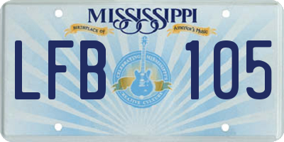 MS license plate LFB105