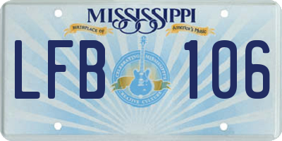 MS license plate LFB106