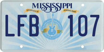 MS license plate LFB107