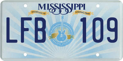 MS license plate LFB109