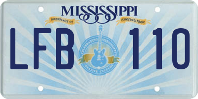 MS license plate LFB110