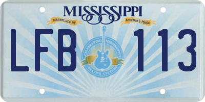 MS license plate LFB113