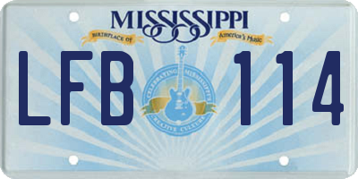 MS license plate LFB114