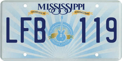 MS license plate LFB119