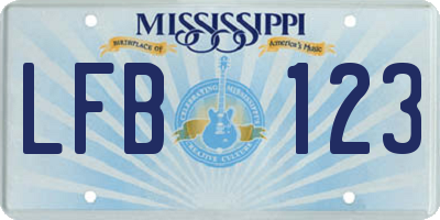 MS license plate LFB123
