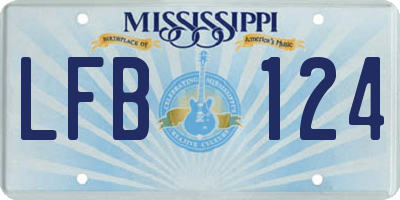 MS license plate LFB124