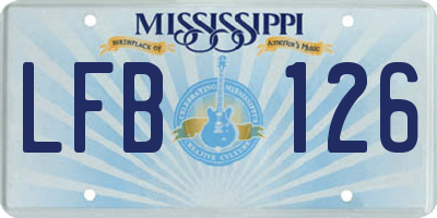 MS license plate LFB126