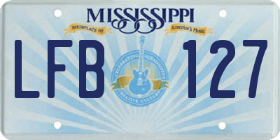 MS license plate LFB127