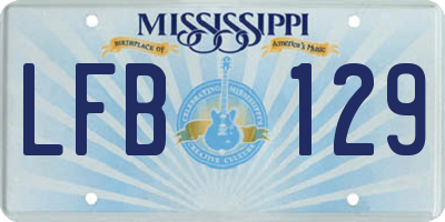 MS license plate LFB129